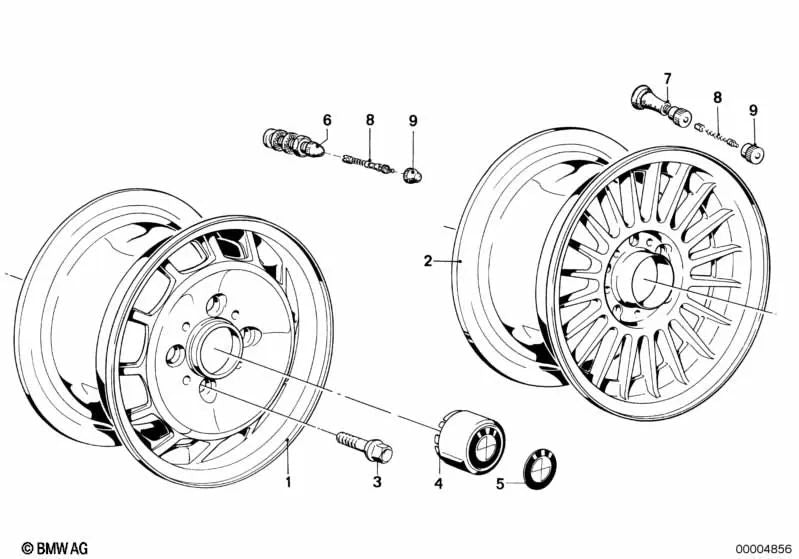 Roue en alliage léger pour la série BMW 3 E21 (OEM 36111118306). BMW d'origine
