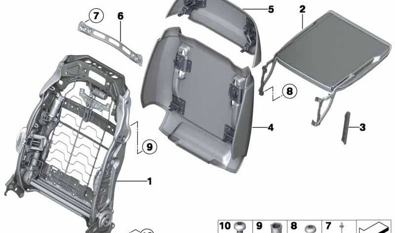 Folding table support OEM 52107299685 for BMW F18, F02. Genuine BMW