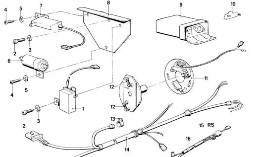 OEM Condenser 12111351564 per BMW R50, R60, R75/5, R80/7, R90S, R100/7, R100RS, R100RT. BMW originale.