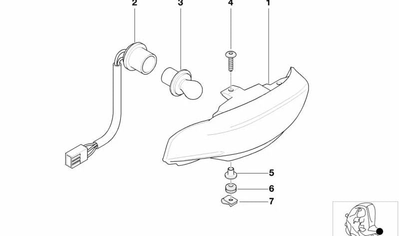 Capuchon de feu arrière OEM 63212350508 pour motos BMW C1 0991, C1 0992. Original BMW Motorrad.