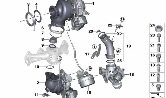 O-Ring (O-Ring) OEM 11658592302 für BMW (kompatible Modelle: F39, F20, F30, F10, G30, E90, E46, G20, X1, X2, X3, X4, X5, X6). Original BMW.