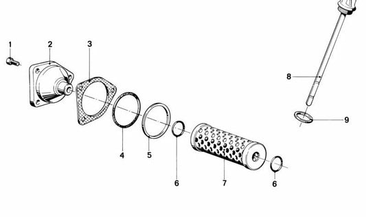 Varilla medidora de aceite OEM 11431338635 para BMW E30, E34, E36, E38, E39, E46, E53, Z3, Z4, X5, Serie 5, Serie 3, Serie 7. Original BMW.
