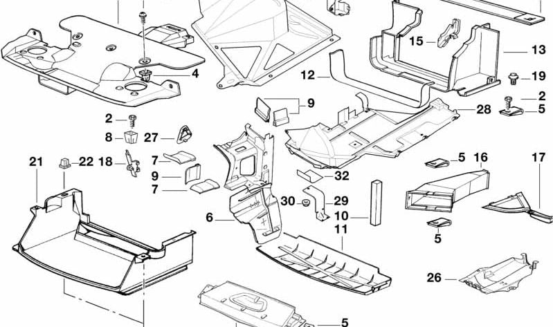 Guía de aire izquierda para BMW Serie 3 E36 (OEM 51712256543). Original BMW