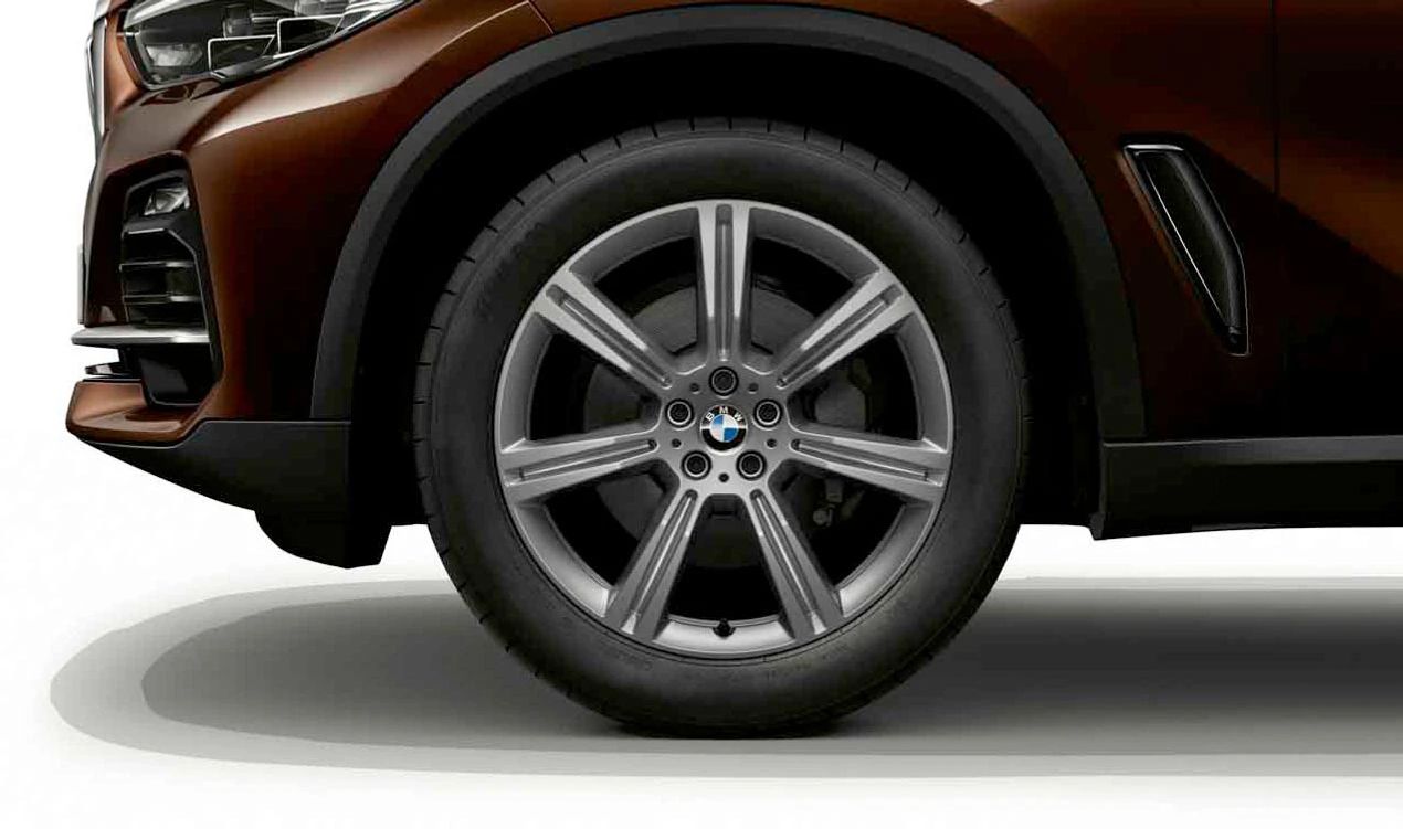 Llanta de aleación diseño estrella 736 OEM 36116883754 para BMW X5 {G05, G05N, G18} y BMW X6 {G06}. Tamaño 20”, original BMW. Acabado en gris ferric met. Apta para eje trasero.