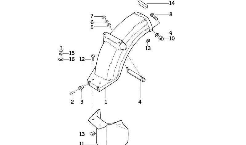 Protector contra salpicaduras OEM 46622307459 para BMW Motorrad K 100 RS, K 1100 RS, K 1100 LT, K 75. Compatible con modelos fabricados entre 1988 y 1999. Original BMW Motorrad.