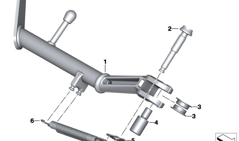 Apoyo lateral OEM 46538532726 para motos BMW R1200RT, R1250RT. Original BMW Motorrad.