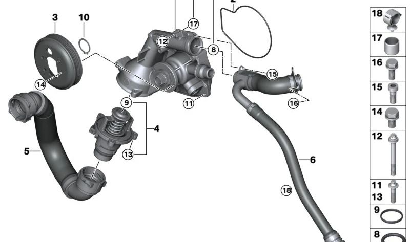 Polea del cigüeñal OEM 11517848523 para BMW F87N, F80, F80N, F82, F82N, F83, F83N. Recambio original BMW.