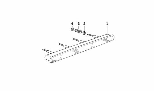 Muelle de presión tercera luz de freno OEM 63258362393 para BMW E36. Original BMW.