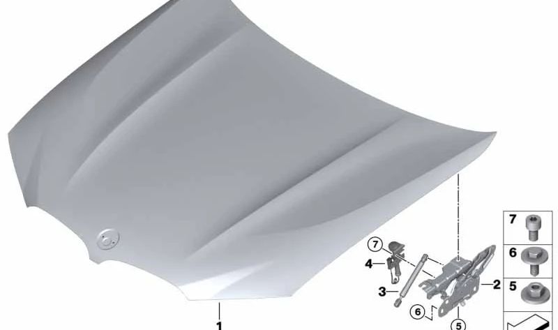 Resorte de gas para capó delantero OEM 51237397494 para BMW G01, G02. Original BMW.