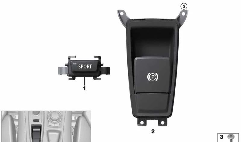 Botão esportivo EDC para BMW X5 E70, E70N X6 E71, E72 (OEM 61316960723). BMW original.