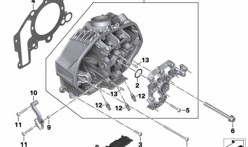 Protección antitorsión izquierda OEM 11128393673 para BMW Motorrad R 1200 GS, R 1250 GS, R 1200 RT, R 1250 RT, R 1200 R, R 1250 R... y más. Original BMW Motorrad.