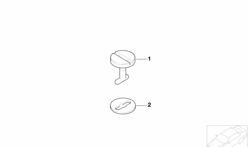 Cierre de fijación alfombrillas 24,5mm rojo OEM 51478165274 para BMW E31. Pieza original BMW.