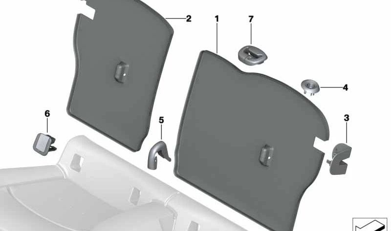 Moldura cojinete central OEM 52207348022 para MINI F55, F56 Cooper. Original MINI.