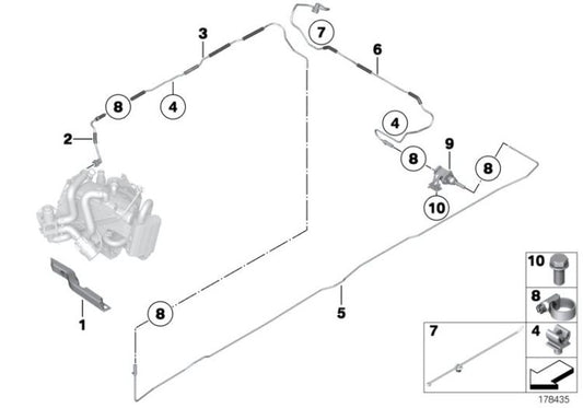 Tubería de combustible calefacción independiente OEM 64129317853 para BMW 5' F10, F11, F07, 6' F06... y más. Original BMW.