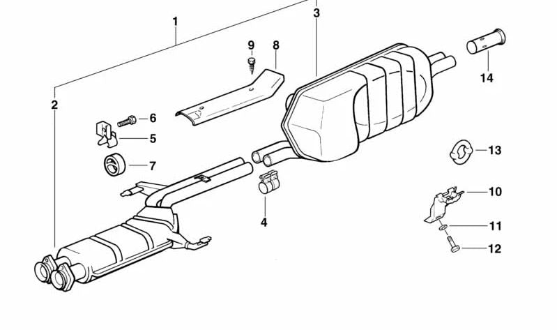 Soporte de escape OEM 18211178463 para BMW E28 y E24. Original BMW.
