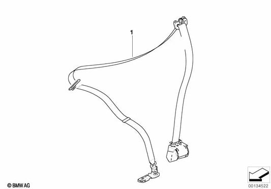 Cinturón de seguridad delantero derecho con regulador de fuerza OEM 72116978732 para BMW E90, E91, E90 LCI, E91 LCI. Original BMW.