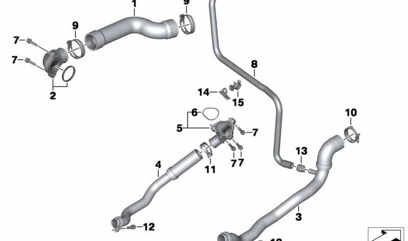 Junta de escape OEM 11537726870 para motos BMW K1600GT, K1600GTL, K1600Bagger. Original BMW Motorrad.