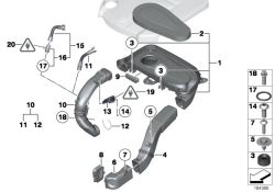 Tubo de aire limpio OEM 13717800078 para BMW Serie 7 F01, F02 (730d, 730Ld). Original BMW.
