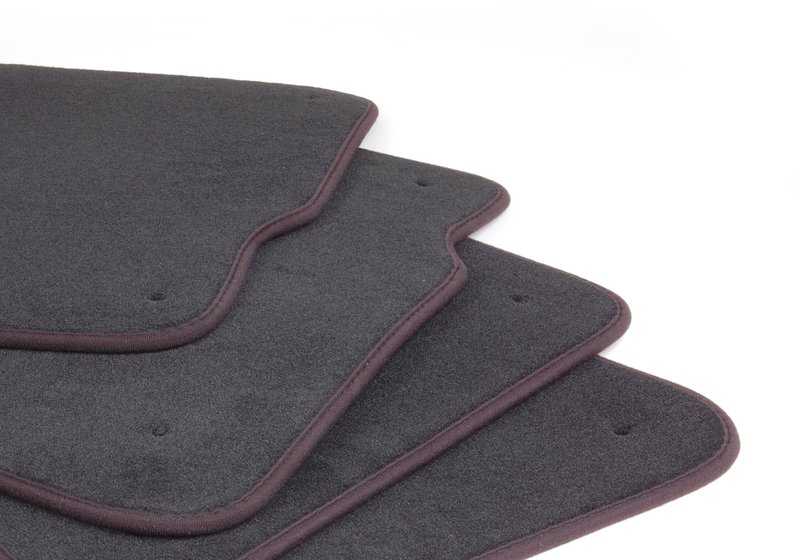 Juego de alfombrillas de velours antracita OEM 51477007313 para BMW Serie 3 E46 Convertible (11/1998 - 08/2006). Original BMW.