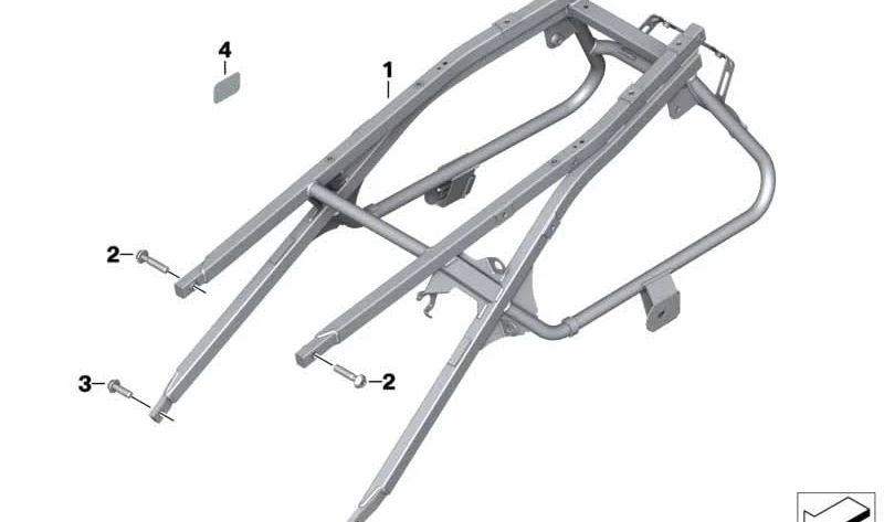 Telaio posteriore OEM 46518552913 per BMW Motorrad K1600 Bagger (K61) 2017-2025. BMW Motorrad originale.