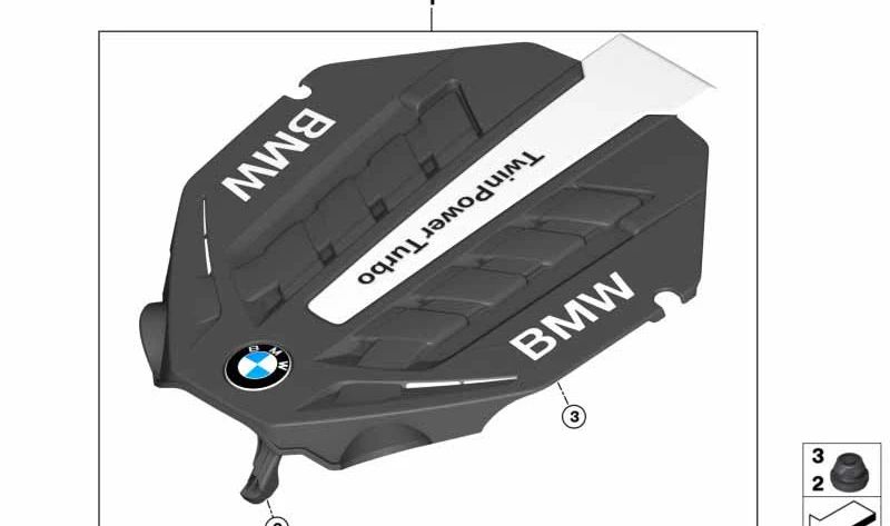 Elemento BMW 5 F07, F10, F11, 6 F06, F13, F13, 7 F01N, F02N, E70, E71 (OEM 13717588499). BMW original