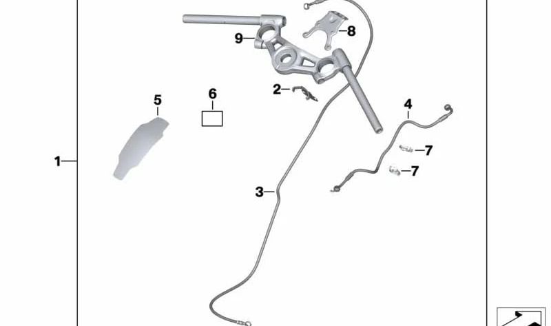 Mangueira de embreagem OEM 32728563470 para BMW Motorrad R Ninenet (RK21, RK22, RK32). Compatível com os modelos R Ninenet, R Nnet Pure e R Nine Racer. BMW Motorrad original.