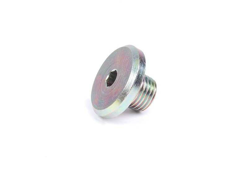 Tornillo de cierre OEM 24117507555 para BMW E46, E39, E38, E85. Compatible con cajas de cambio automáticas y componentes de transmisión. Original BMW.