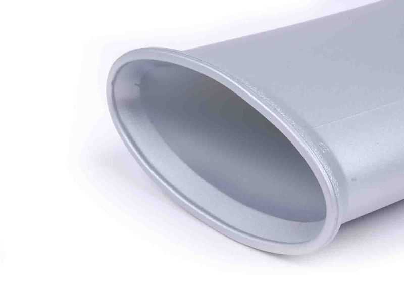 Cubierta tubo derecho decorativa plata OEM 51456973074 para MINI R50, R52, R53. Original MINI.