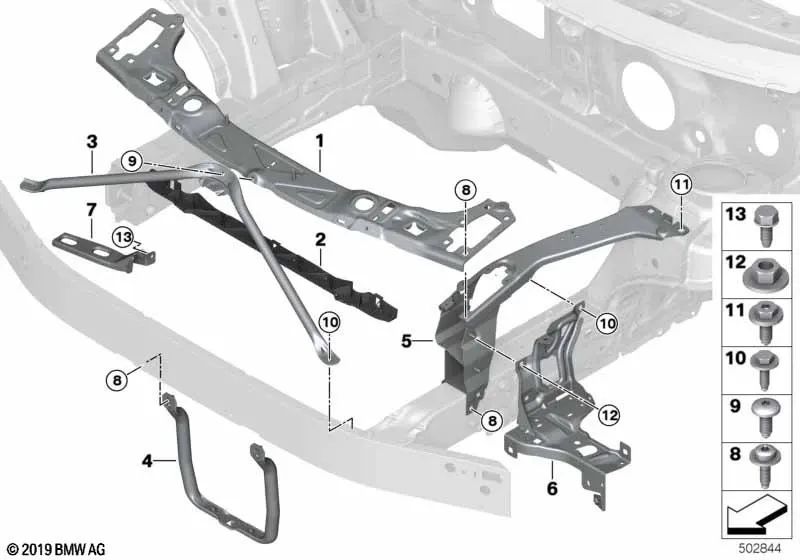 Apoyo izquierdo OEM 51649498329 para BMW X1 F48 LCI (05/2018 - 06/2022), X1 18i, xDrive18d, sDrive16d, sDrive18d, sDrive20d. Original BMW.