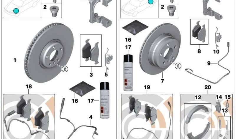 Juego de pastillas de freno trasero con sensor de desgaste OEM 34212413040 para BMW X5 E70 3.0d, 3.0sd, 3.0si y X6 E71 xDrive30d, xDrive35d. Original BMW