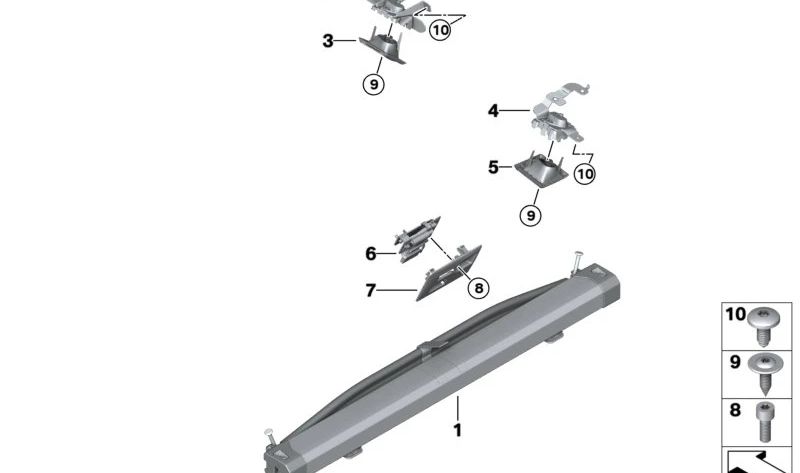 **Soporte derecho para red de separación OEM 51476994300 para BMW G21, G81. Original BMW**