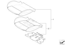 Gepolsterter Teil des synthetischen Ledersitzes für BMW 3 E90 -Serie, E90N, E91, E91N (OEM 52109144217). Original BMW