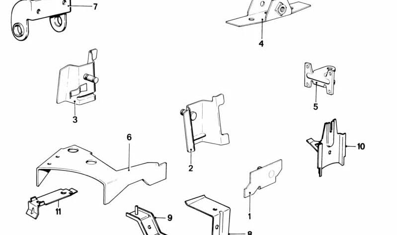 Soporte retenedor de freno de puerta OEM 41211866878 para BMW E23. Original BMW.