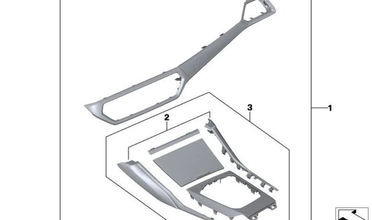 L'interno incoraggia in carbonio e Alcantara OEM 51955A271A4 per BMW G42 {218i, 220d, 220i, 230i, M240I XDRive} e BMW G20 {316d, 318d}. BMW originale.