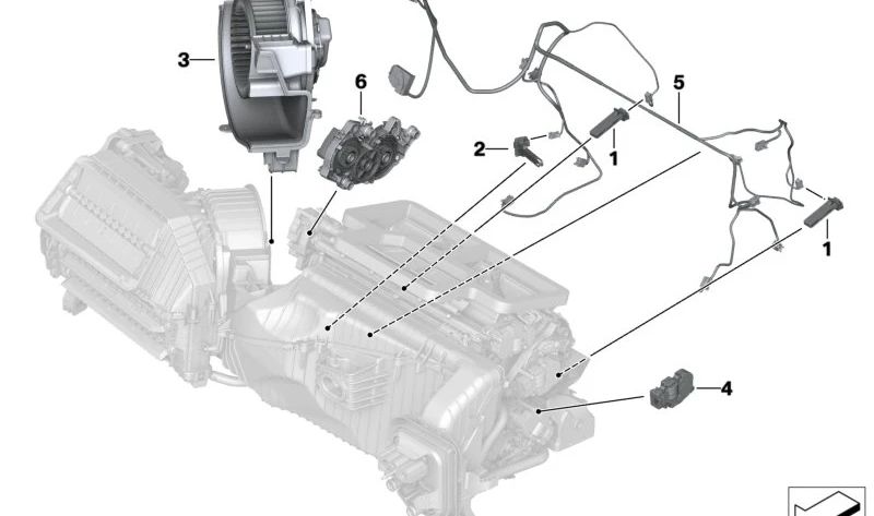Cableado calefacción/aire acondicionado OEM 64119382848 para BMW G42 (218i, 220i, 220d, M240i, M240i xDrive), G87 (M2), G20 (316d). Original BMW.