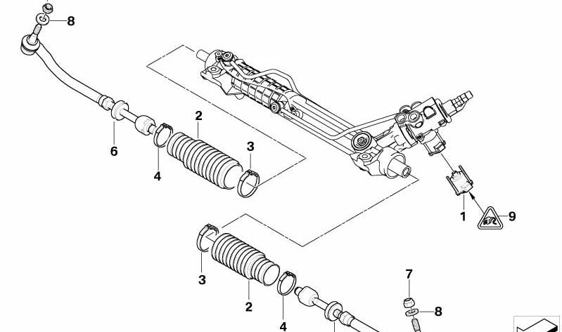 Brazo de dirección izquierdo OEM 32111094673 para BMW E39. Original BMW.