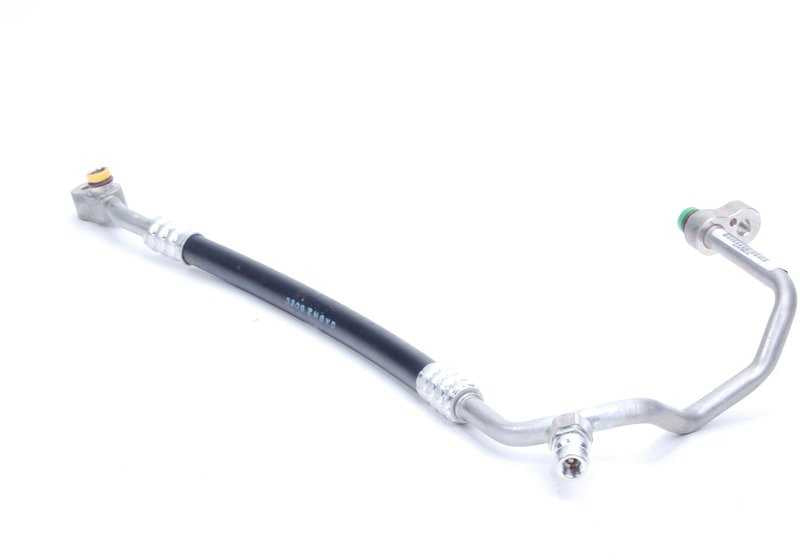 Tubería de alta presión del compresor al condensador OEM 64509181834 para BMW E60, E61, E63, E64. Compatible con modelos 540i y 550i. Repuesto original BMW.