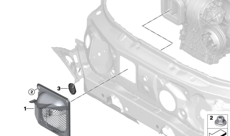Conducto de aire exterior OEM 64316824632 para BMW F40, F44, F45, F46, F48, F39, F55, F56, F57, F54, F60. Original BMW.