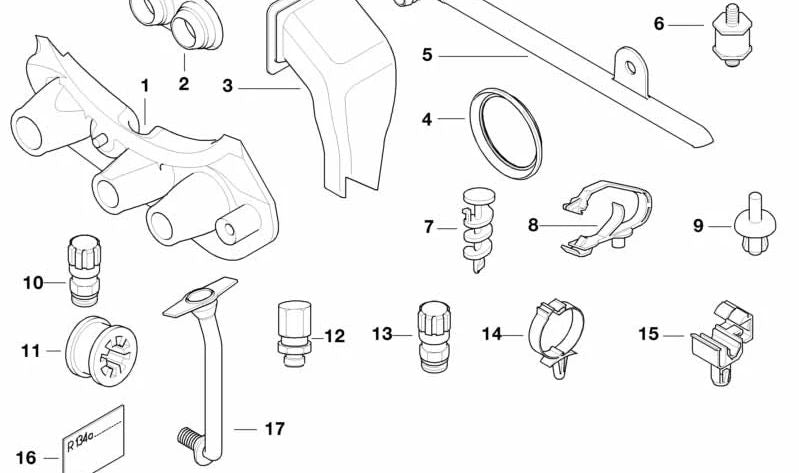 Tubo conector de agua OEM 64118383188 para BMW E39 520i (modelos M52 del 1996 al 2003). Pieza original BMW.