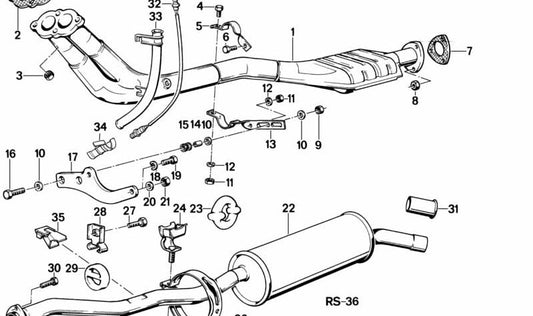 Suporte OEM 11761710914 de 48mm para BMW 3 E30 Series. Peça original da BMW.