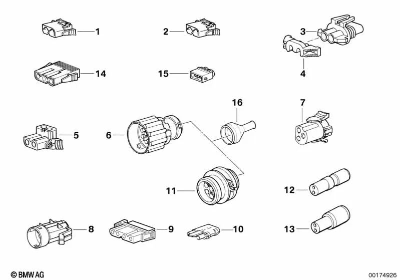 Caja de Conector para BMW E34, E32 (OEM 61131378955). Original BMW