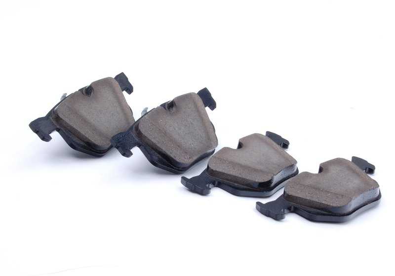 Kit de pastillas de freno traseras sin asbesto OEM 34216790762 para BMW E90, E90N, E92, E92N, E93, E93N y X1 E84. Original BMW.