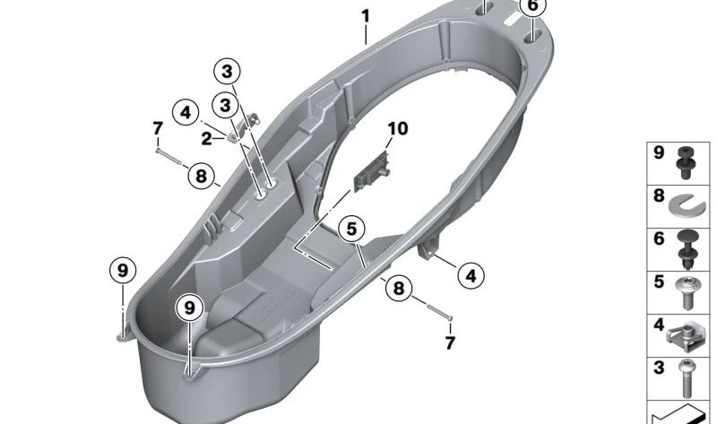 Piso del compartimento portaobjetos OEM 46548558591 para BMW Motorrad C 400 GT, C 400 X. Original BMW Motorrad.