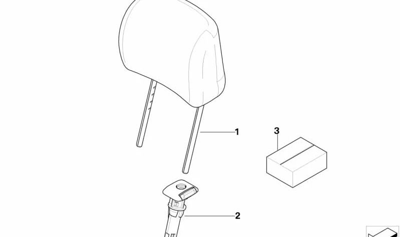 Reposacabezas de cuero OEM 52107903322 para BMW E63. Original BMW.