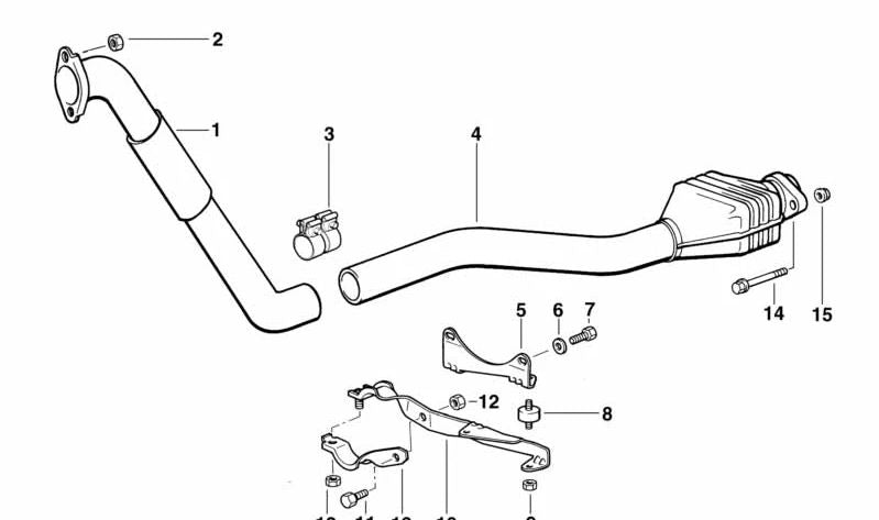 Tubo de escape con catalizador OEM 18312245553 para BMW E36. Original BMW.