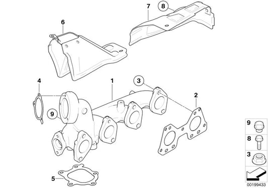 Scheda metallica OEM 11657805582 per BMW E81, E82, E87, E88, E84. Sostituzione BMW originale. Ideale per i sistemi di scarico o EGR.