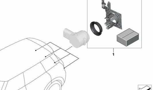 Conjunto de retrofit PDC traseiro OEM 66202408603 para MINI Clubman F54, Countryman F60. MINI originais.