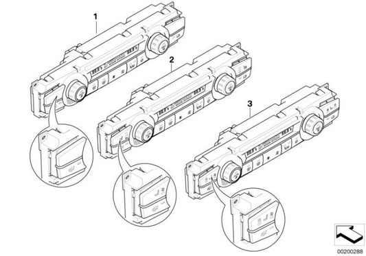 Unidad mando climatizador automático OEM 64119310446 para BMW X5 E70, X5 E70 LCI, X6 E71, X6 E72 Hybrid. Original BMW.