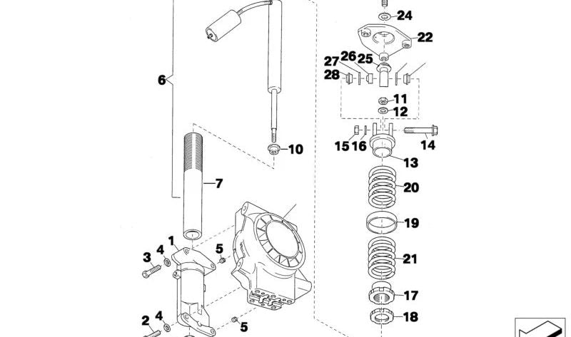 Tubo amortiguador OEM 31302500049 para BMW E36 320i STC ‘95. Pieza original BMW.