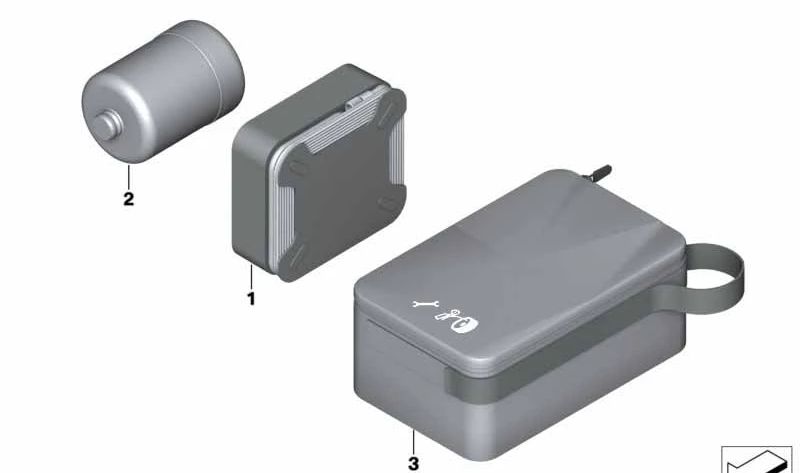 Bottiglia per sigillanti per pneumatici BMW 3 E46, E90, E92, E93, 5 E60, Serie E61N, 6 E63, E64, 7 F01 Serie, F02, Z4 E85, E86 (OEM 71102282826). BMW originale